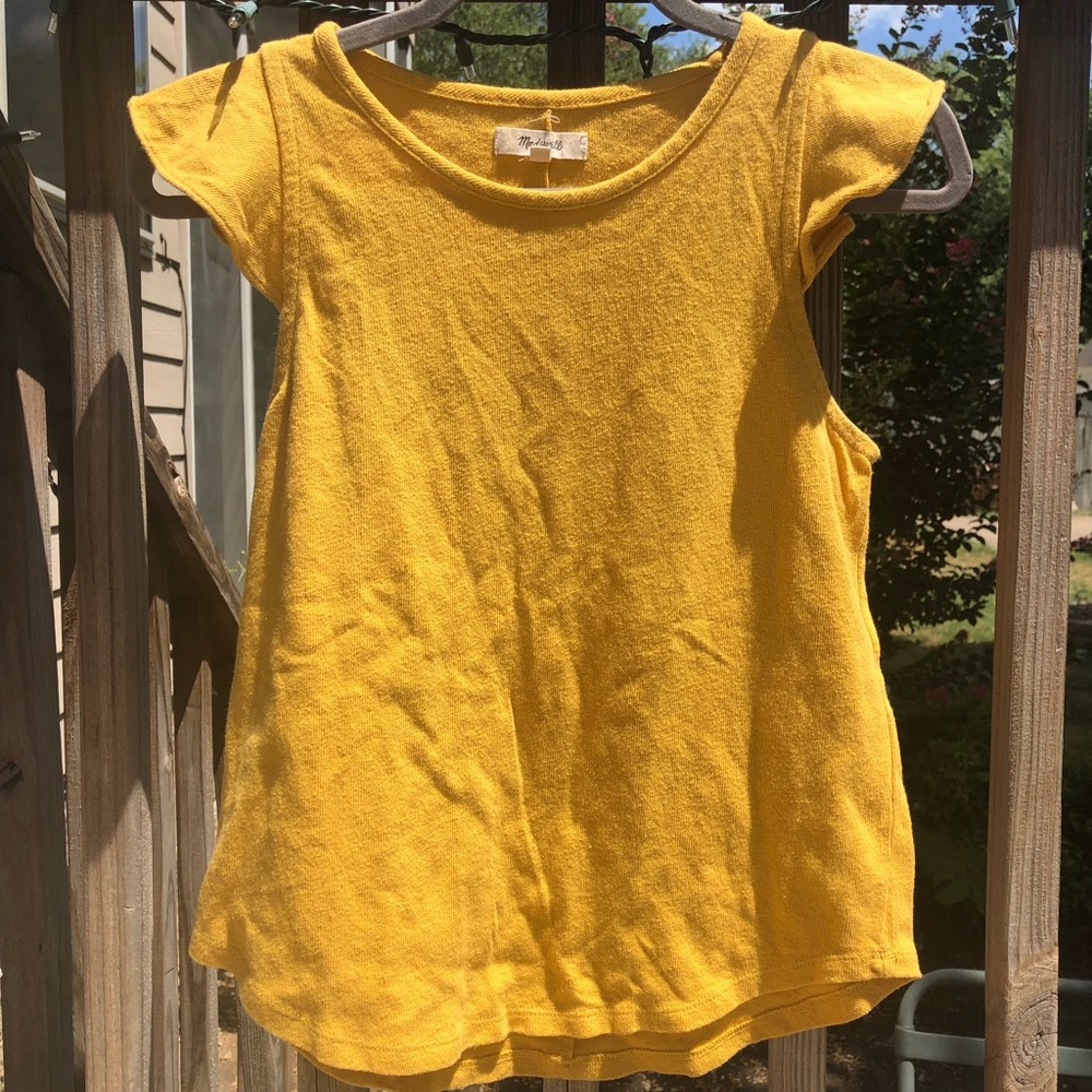 Madewell Yellow Ruffle Sleeve Tank Top
